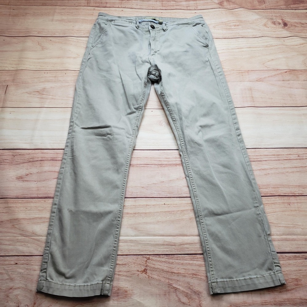 Elliot Mulryan Pants Mens 32x32 Beige Chino Straight Fit Stretch Cotton